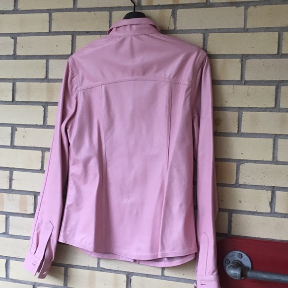 Uru Recoleta Leather Shirt Style Pink Jacket - Picture 2 of 10